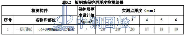 钢筋保护层检测结果